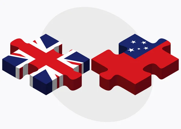 Groot-Brittannië en Samoa vlaggen — Stockvector