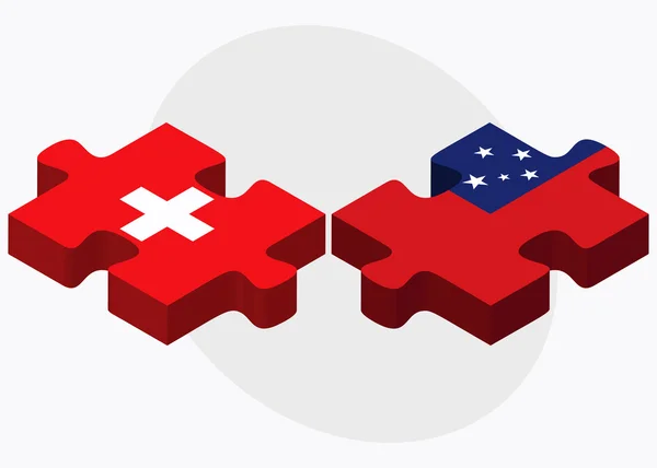 Bandeiras da Suíça e da Samoa — Vetor de Stock
