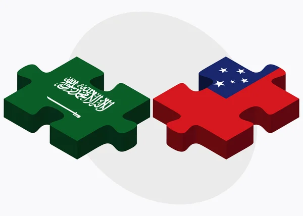 Banderas de Arabia Saudita y Samoa — Vector de stock