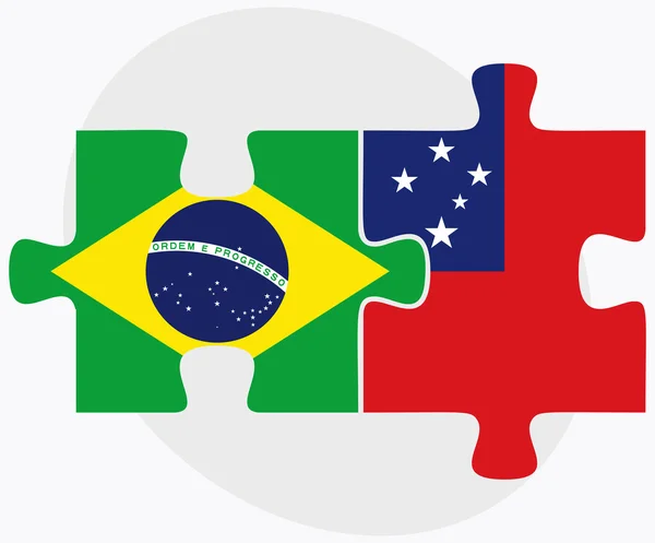 Brazil and Samoa Flags — Stock Vector
