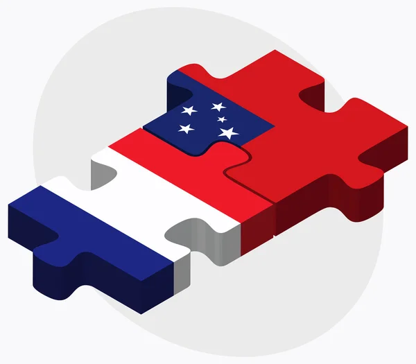 Drapeaux de France et Samoa — Image vectorielle