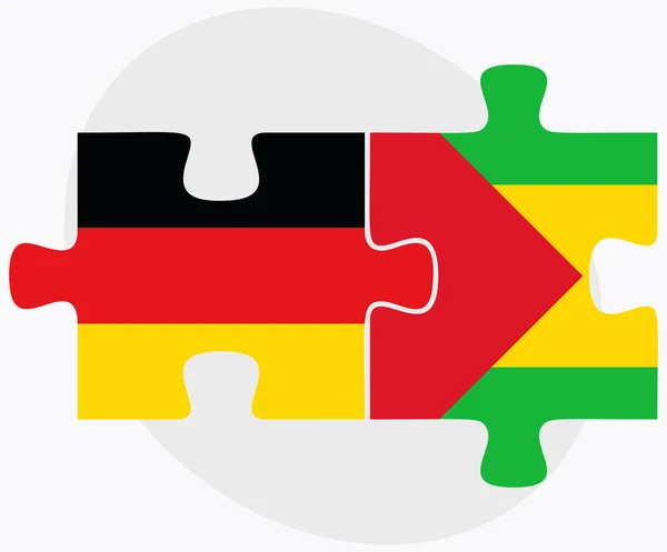 Banderas de Alemania y Santo Tomé y Príncipe — Archivo Imágenes Vectoriales