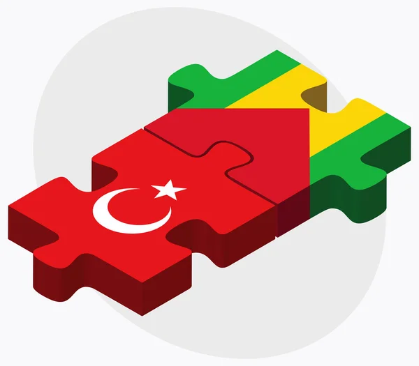 Turkiet och Sao Tome och Principe flaggor — Stock vektor
