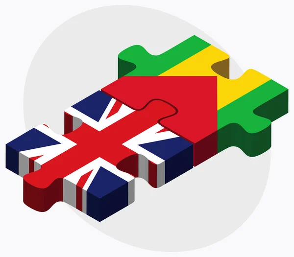 Regno Unito e Bandiere Sao Tome e Principe — Vettoriale Stock