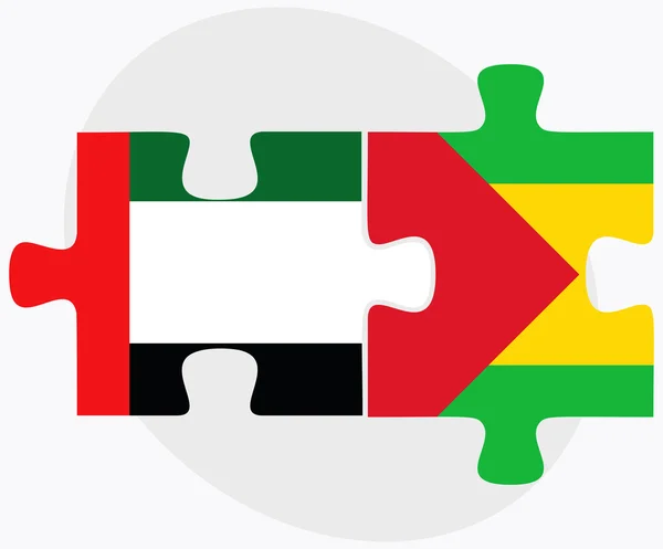 Förenade Arabemiraten och Sao Tome och Principe flaggor — Stock vektor