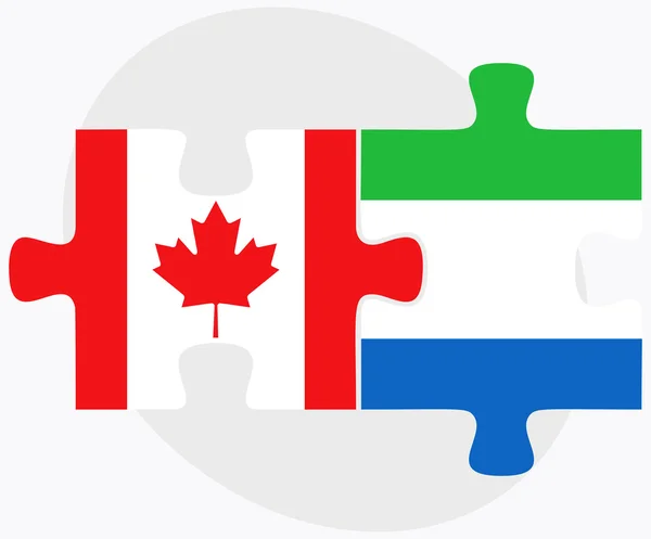 Canada en Sierra Leone vlaggen — Stockvector
