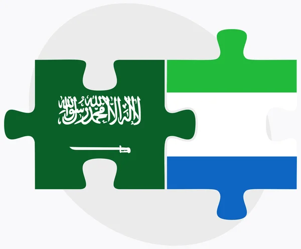 Saudiarabien och Sierra Leone flaggor — Stock vektor