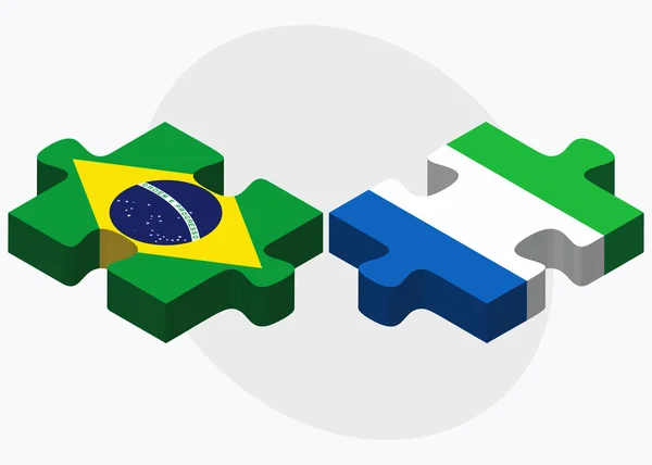 Brezilya ve Sierra Leone bayrakları — Stok Vektör