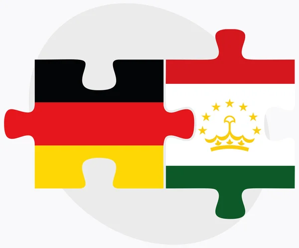 Bandeiras da Alemanha e do Tajiquistão — Vetor de Stock