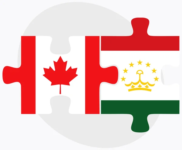 Canada and Tajikistan Flags — Stock Vector