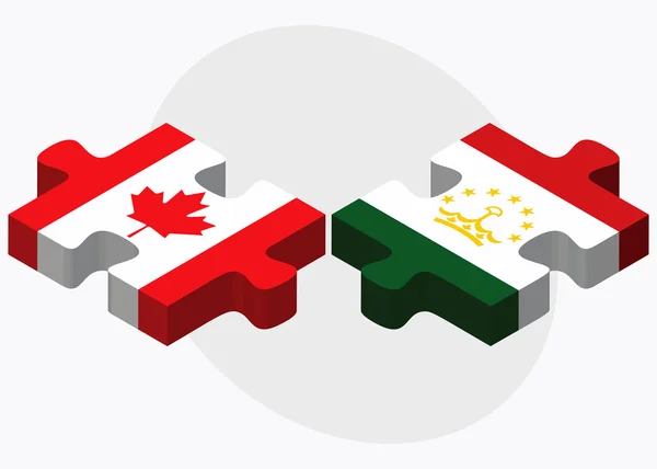 Флаги Канады и Таджикистана — стоковый вектор