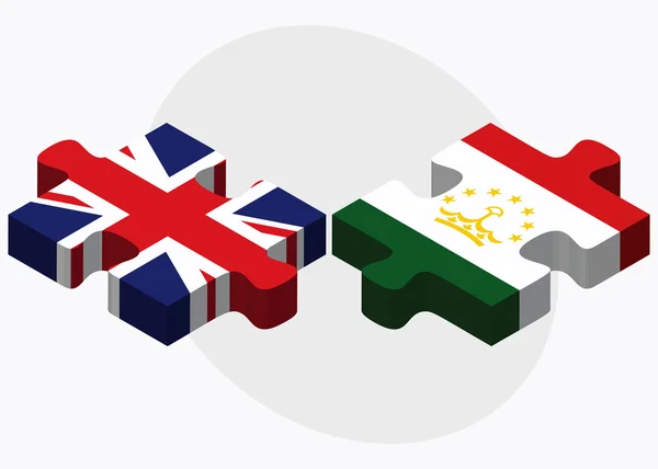 Verenigd Koninkrijk en Tadzjikistan vlaggen — Stockvector