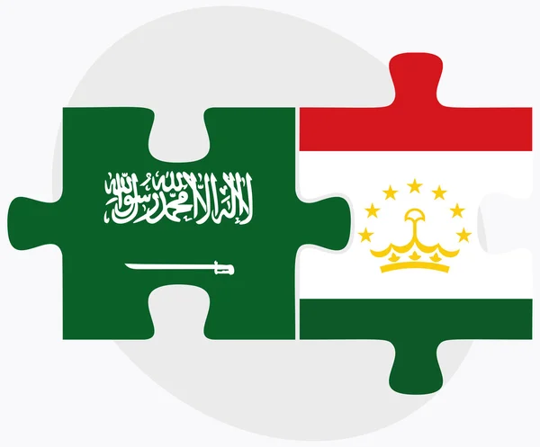 Arábia Saudita e Tajiquistão Bandeiras — Vetor de Stock