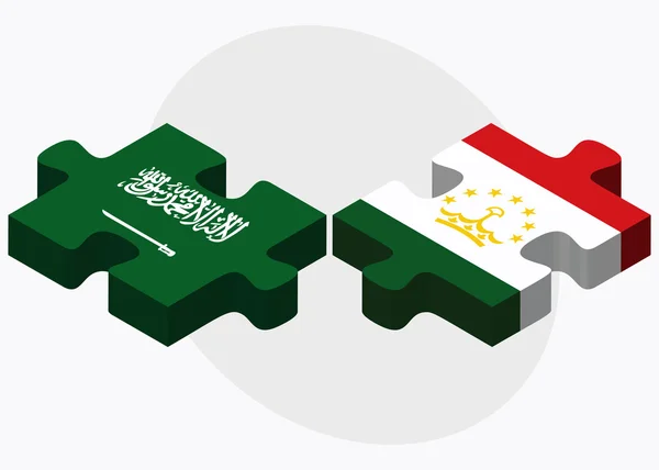 Bandiere Arabia Saudita e Tagikistan — Vettoriale Stock