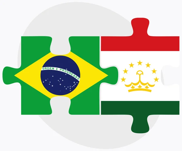 Brazilië en Tadzjikistan vlaggen — Stockvector
