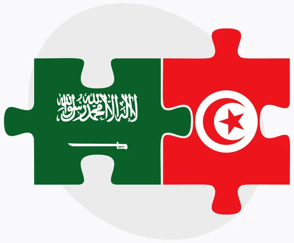 Bandiere Arabia Saudita e Tunisia — Vettoriale Stock