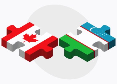 Kanada ve Özbekistan bayrakları