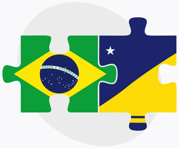 Brazilië en Tokelau vlaggen — Stockvector