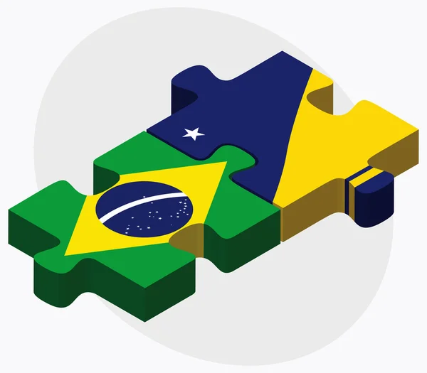 Bandeiras do Brasil e Tokelau — Vetor de Stock