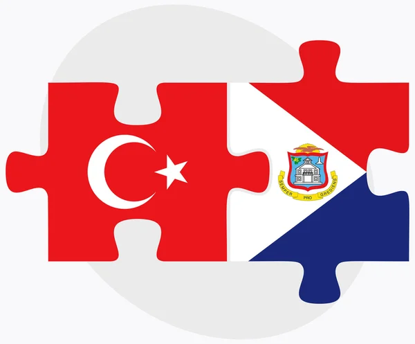 Türkiye ve Sint Maarten bayrakları — Stok Vektör