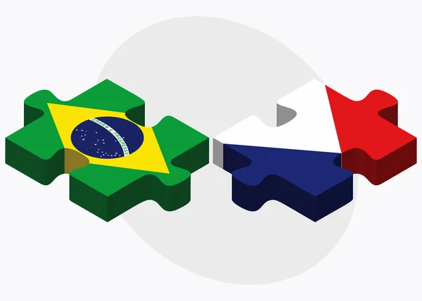 Le Brésil et Saint-Martin Drapeaux — Image vectorielle