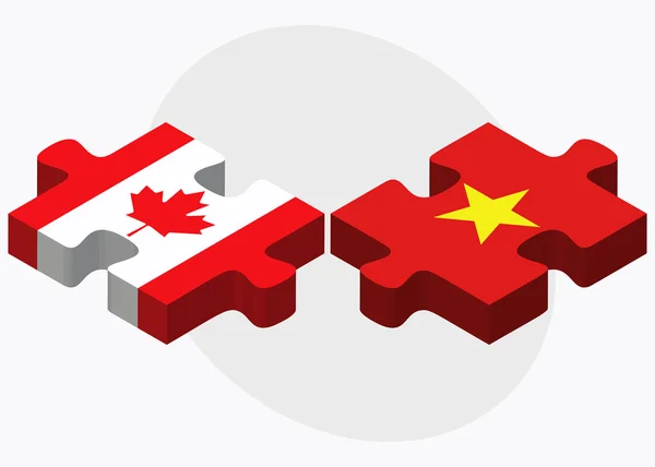 Canada en Vietnam vlaggen — Stockvector