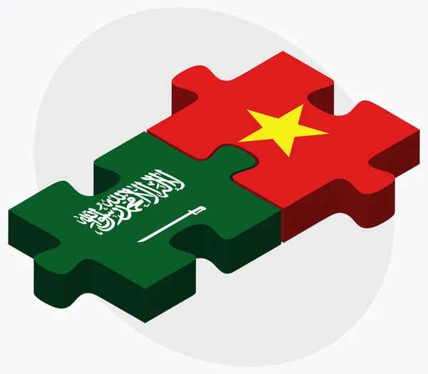 Saudi Arabia and Vietnam Flags — Stock Vector