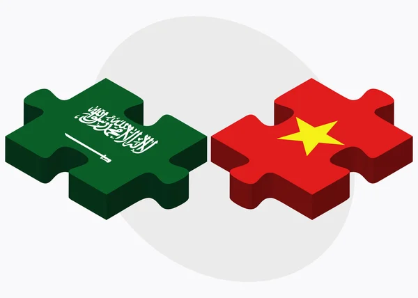 沙特阿拉伯和越南国旗 — 图库矢量图片