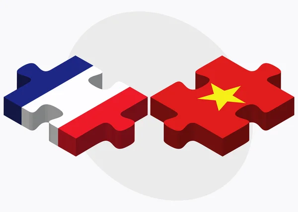 Frankreich und Vietnam Flaggen — Stockvektor
