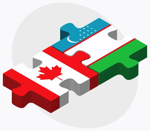 Canada en Oezbekistan vlaggen — Stockvector