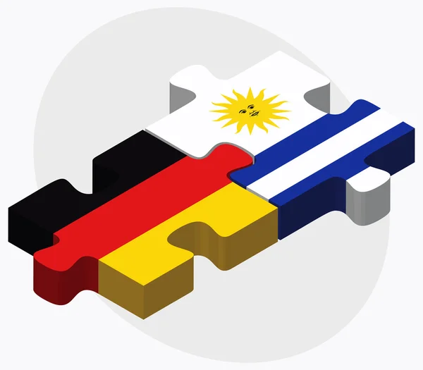 Banderas de Alemania y Uruguay — Vector de stock