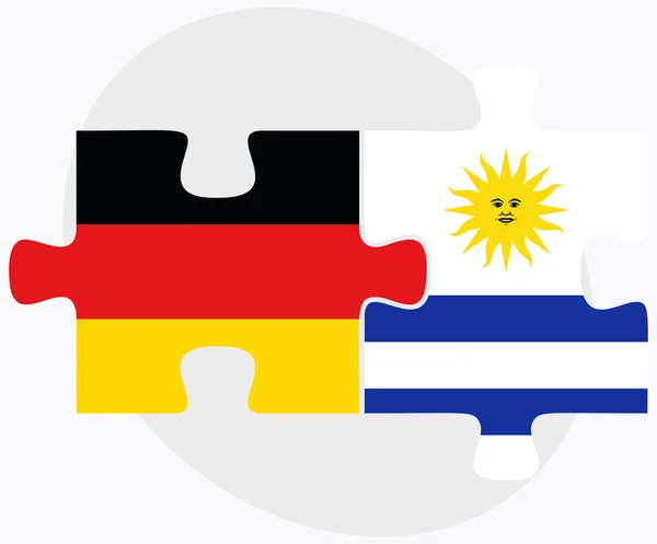 Banderas de Alemania y Uruguay — Vector de stock