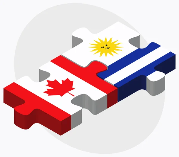 Canada en Uruguay vlaggen — Stockvector