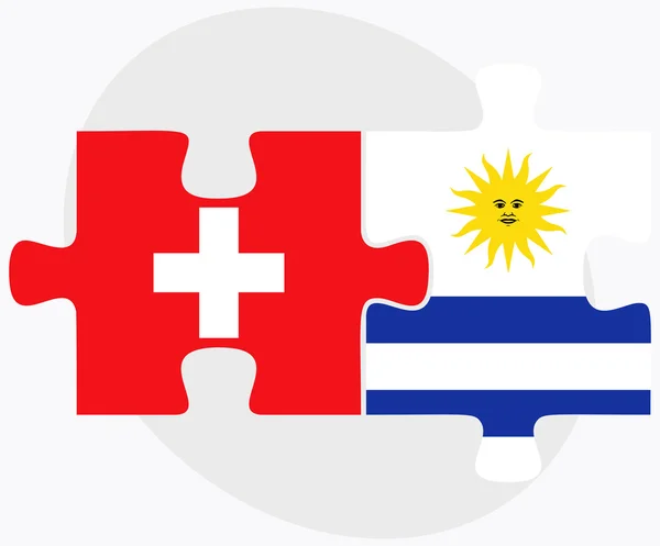 Zwitserland en Uruguay vlaggen — Stockvector