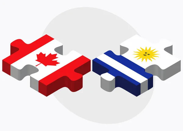 Banderas de Canadá y Uruguay — Vector de stock