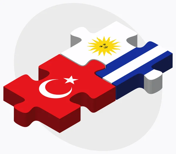 Banderas de Turquía y Uruguay — Vector de stock