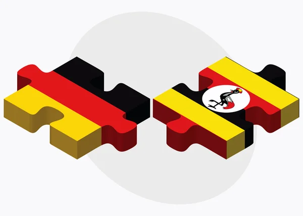 Germany and Uganda Flags — Stock Vector