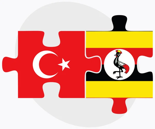 Drapeaux Turquie et Ouganda — Image vectorielle