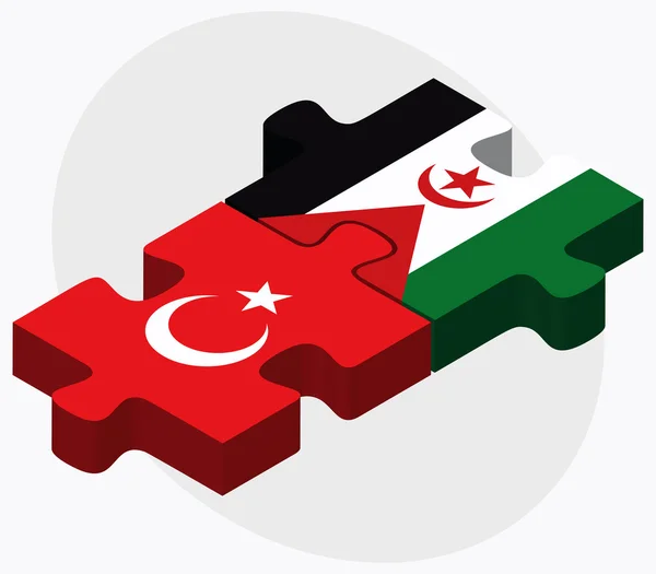 Drapeaux Turquie et Sahara Occidental — Image vectorielle