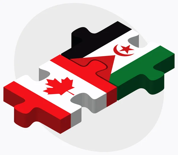 Banderas de Canadá y Sahara Occidental — Vector de stock