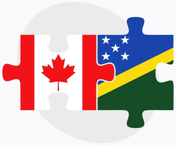 加拿大和索罗门群岛旗帜 — 图库矢量图片