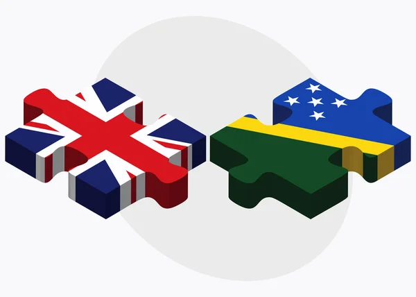 Storbritannien och Salomonöarna flaggor — Stock vektor