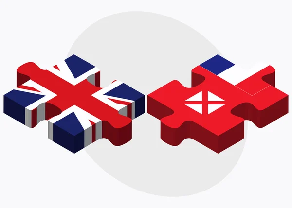 Storbritannien och Wallis- och Futunaöarna flaggor — Stock vektor