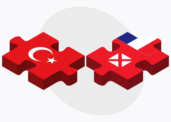Drapeaux de Turquie et Wallis et Futuna — Image vectorielle