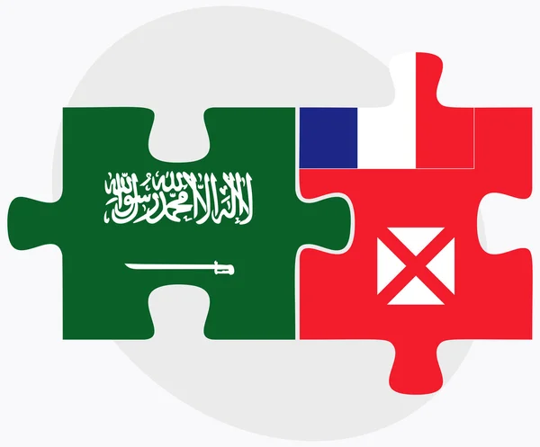 Arabia Saudita e bandiere Wallis e Futuna — Vettoriale Stock