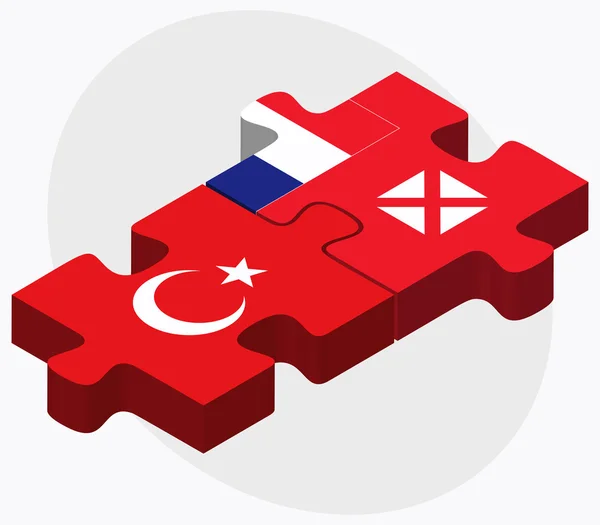 Turki dan Wallis dan Bendera Futuna - Stok Vektor