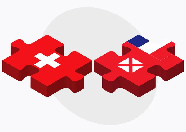 Schweiz och Wallis- och Futunaöarna flaggor — Stock vektor