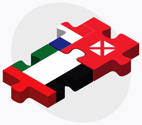 Émirats arabes unis et Wallis-et-Futuna Drapeaux — Image vectorielle