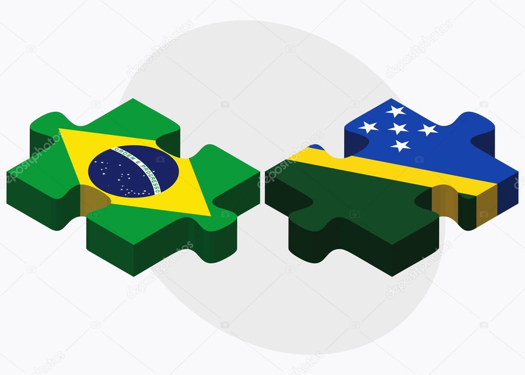 Brazil and Solomon Islands Flags