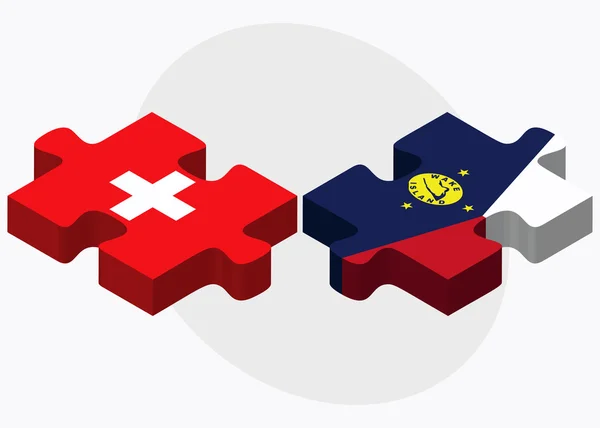 スイス連邦共和国とウェーク島フラグ — ストックベクタ